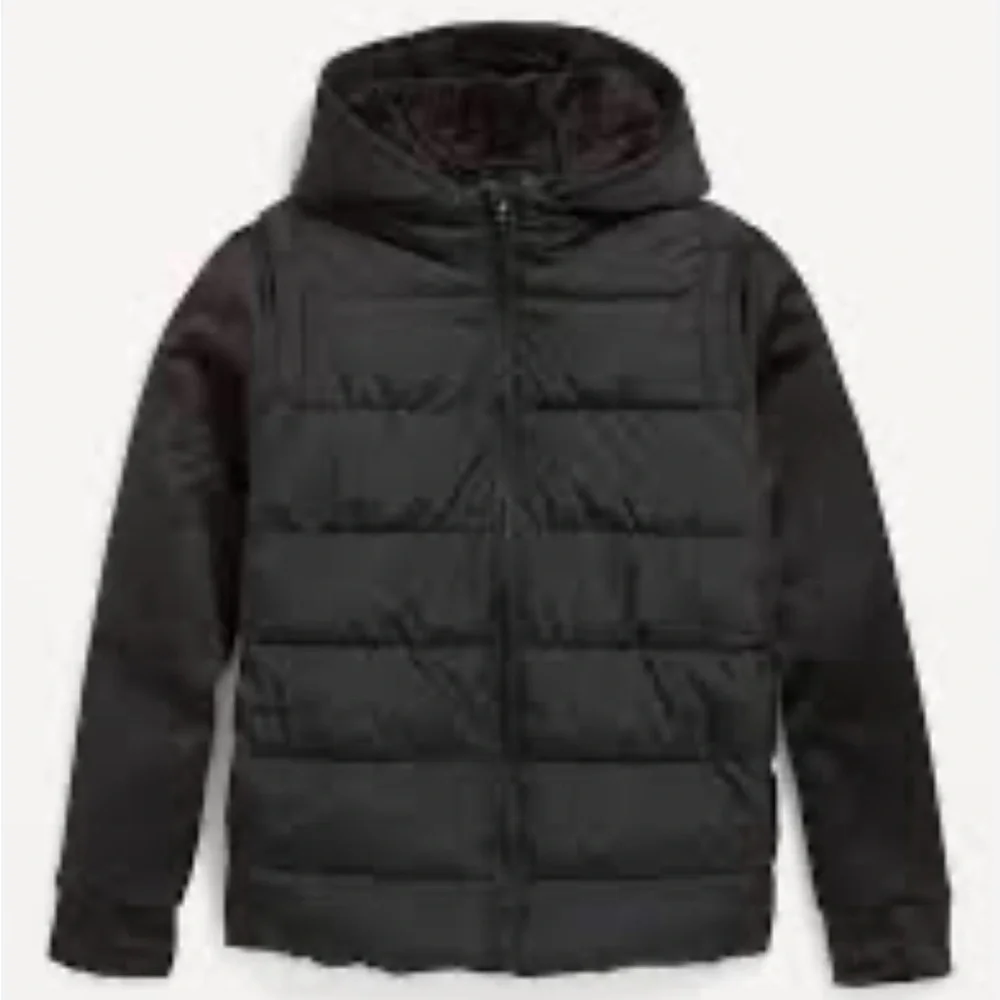 Old Navy Boys Hybrid Puffer Vest Jacket Size M 8 Quilted Winter Warm